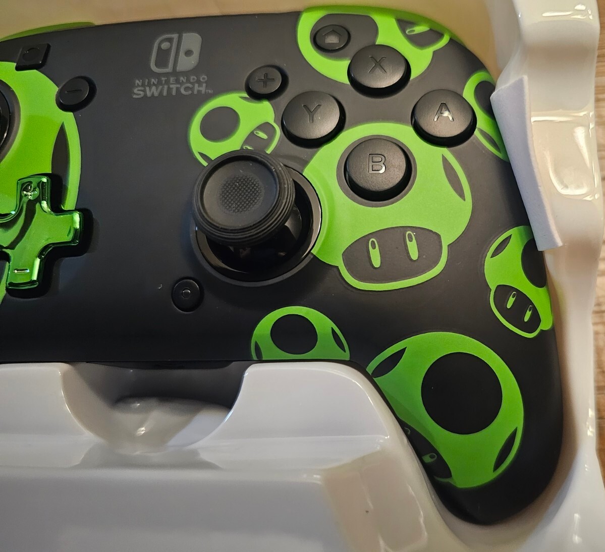 Open Box PDP Rematch Wired Gaming Controller Nintendo Switch 1Up Glow in Dark