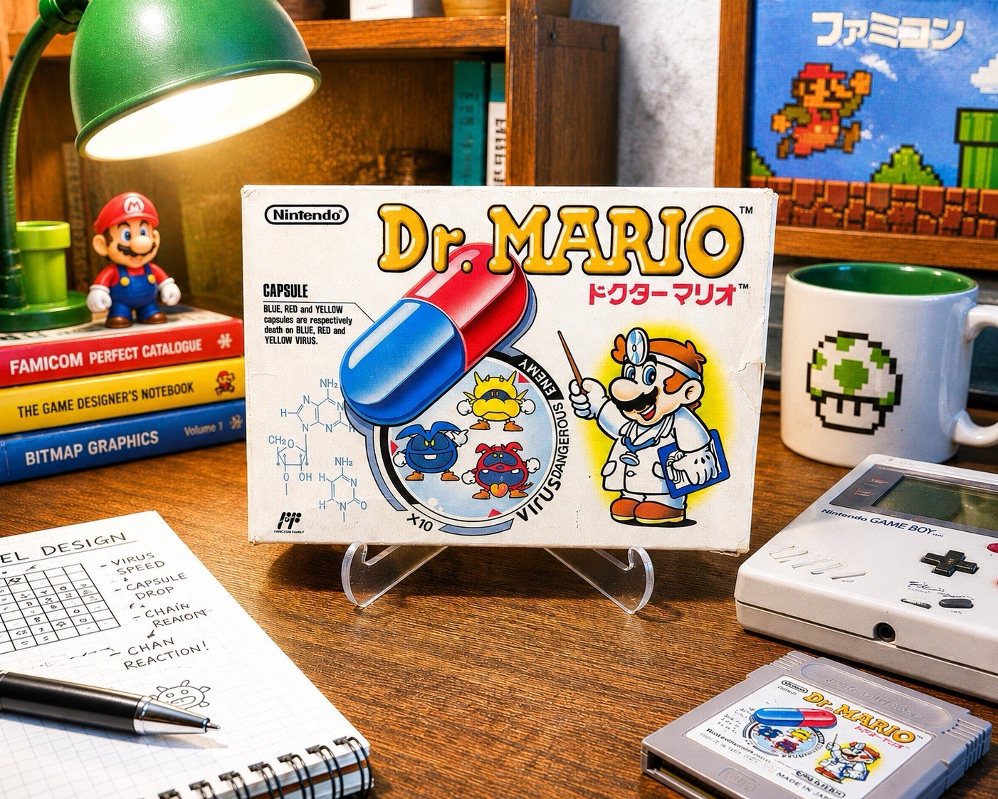 Dr. Mario Nintendo Famicom 1990 Japan FC HVC-VU CIB