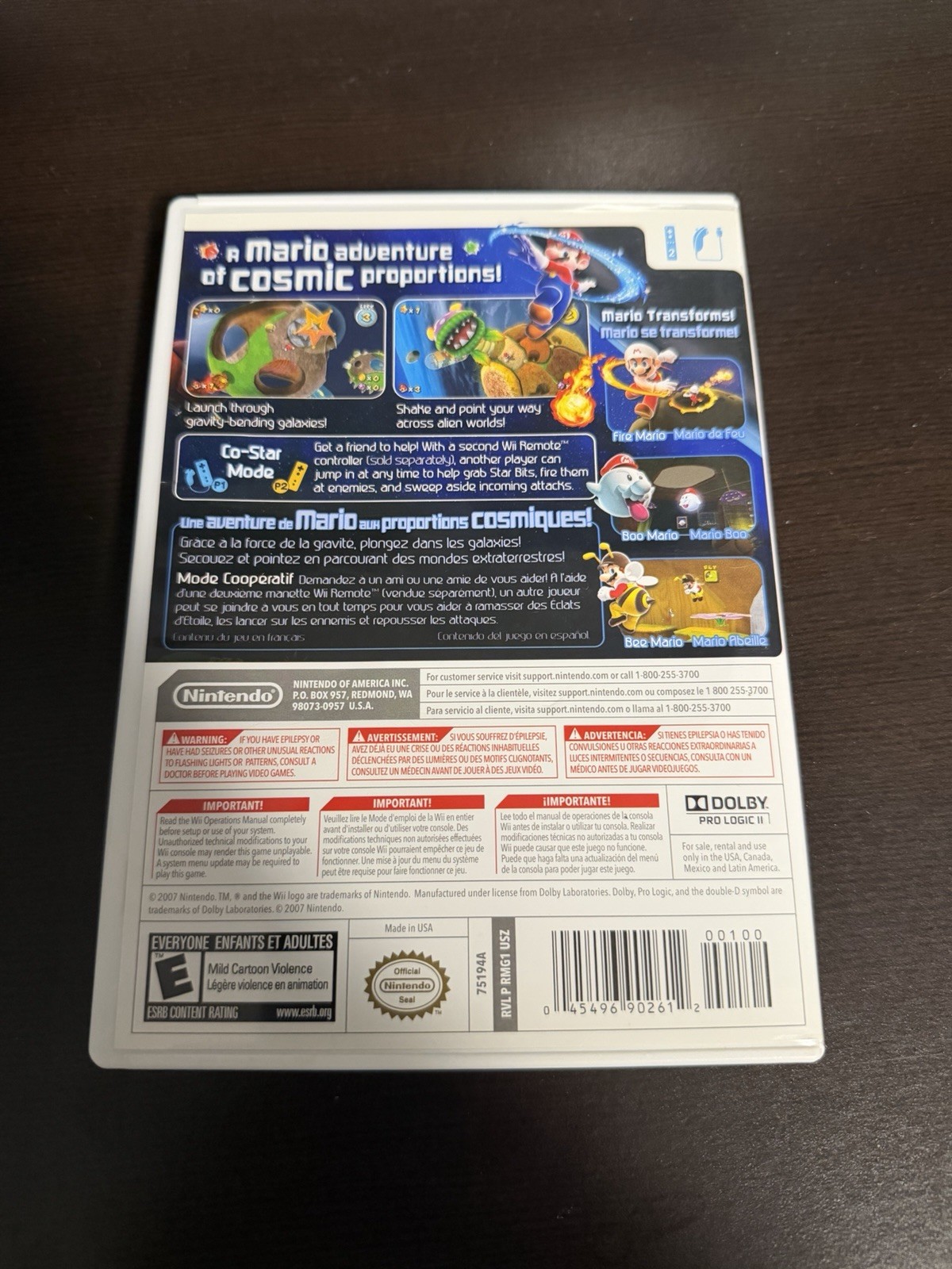Super Mario Galaxy Nintendo Wii E-Everyone Disc