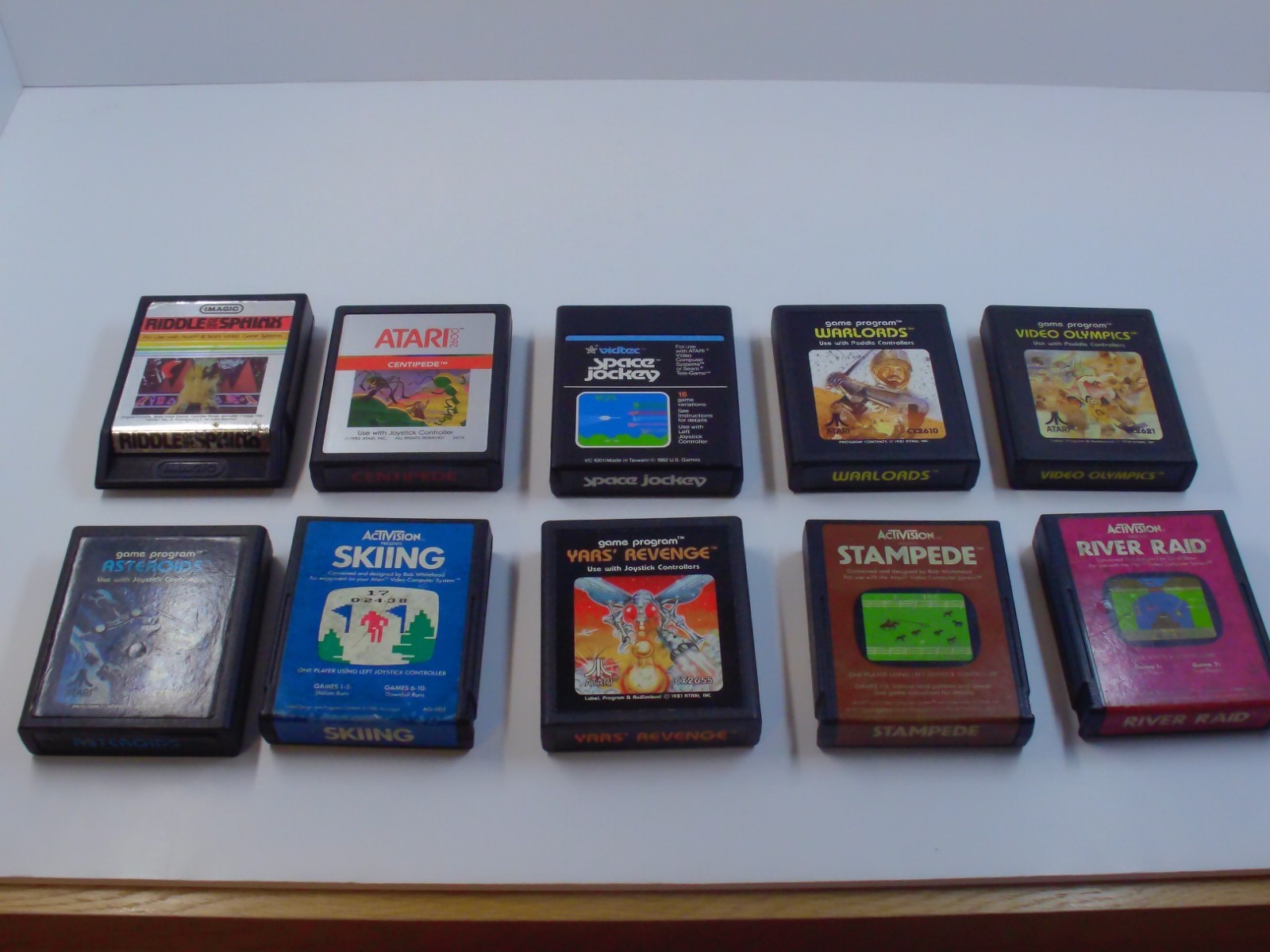 Atari 2600 Lot of 10 Games w Manuals Centripede River Raid Asteroids TESTED RP