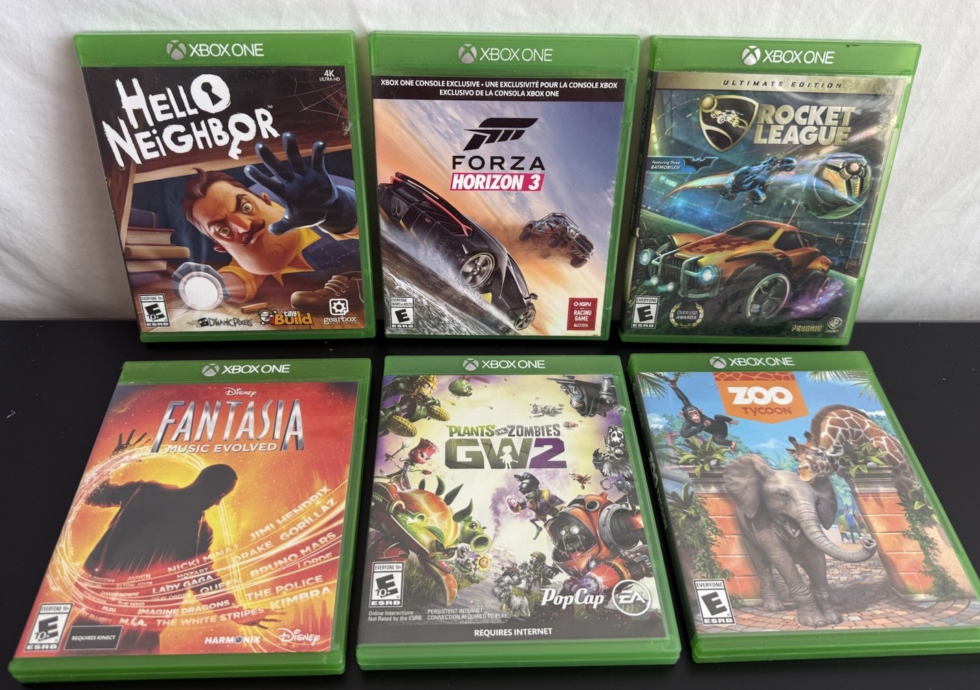 Xbox One Game Lot of (6) All Rated E Zoo Tycoon Plants & Zombies Forza 3 Disney