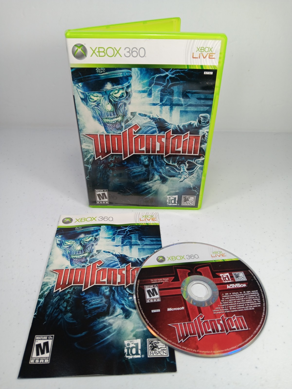 Wolfenstein (Microsoft Xbox 360, 2009) Complete Tested Damaged Artwork On Back
