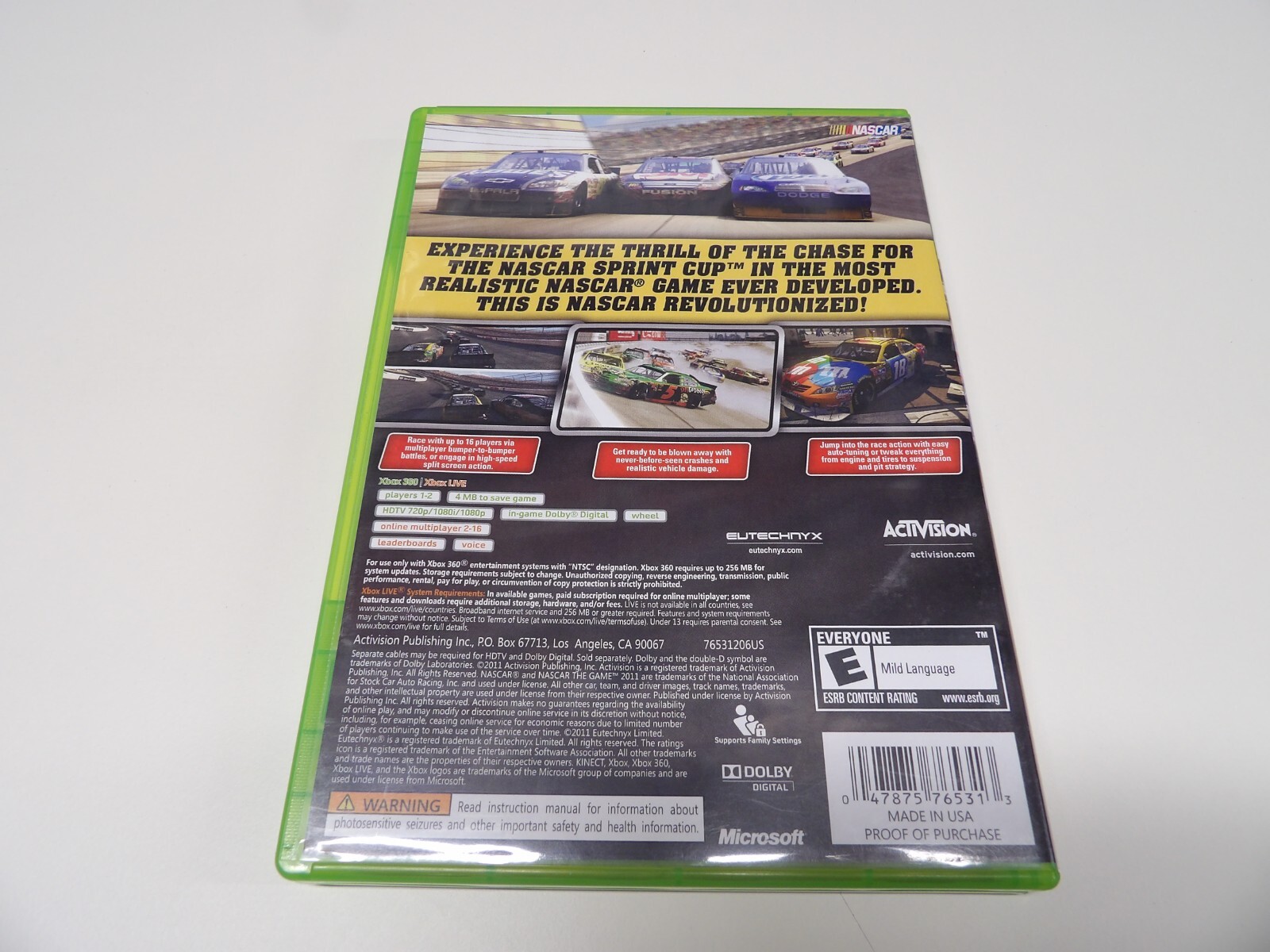 Nascar 2011: The Game – Microsoft Xbox 360, with Instruction Manual