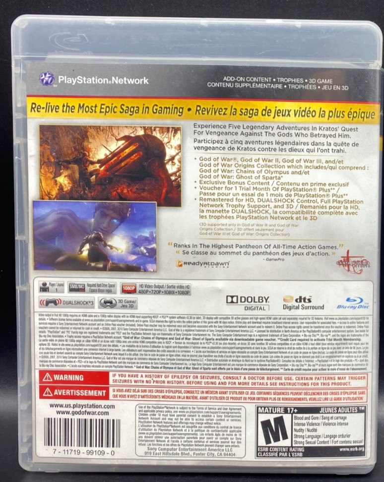 God of War Saga Collection (Sony PlayStation 3, 2010) Complete CIB VG Cond