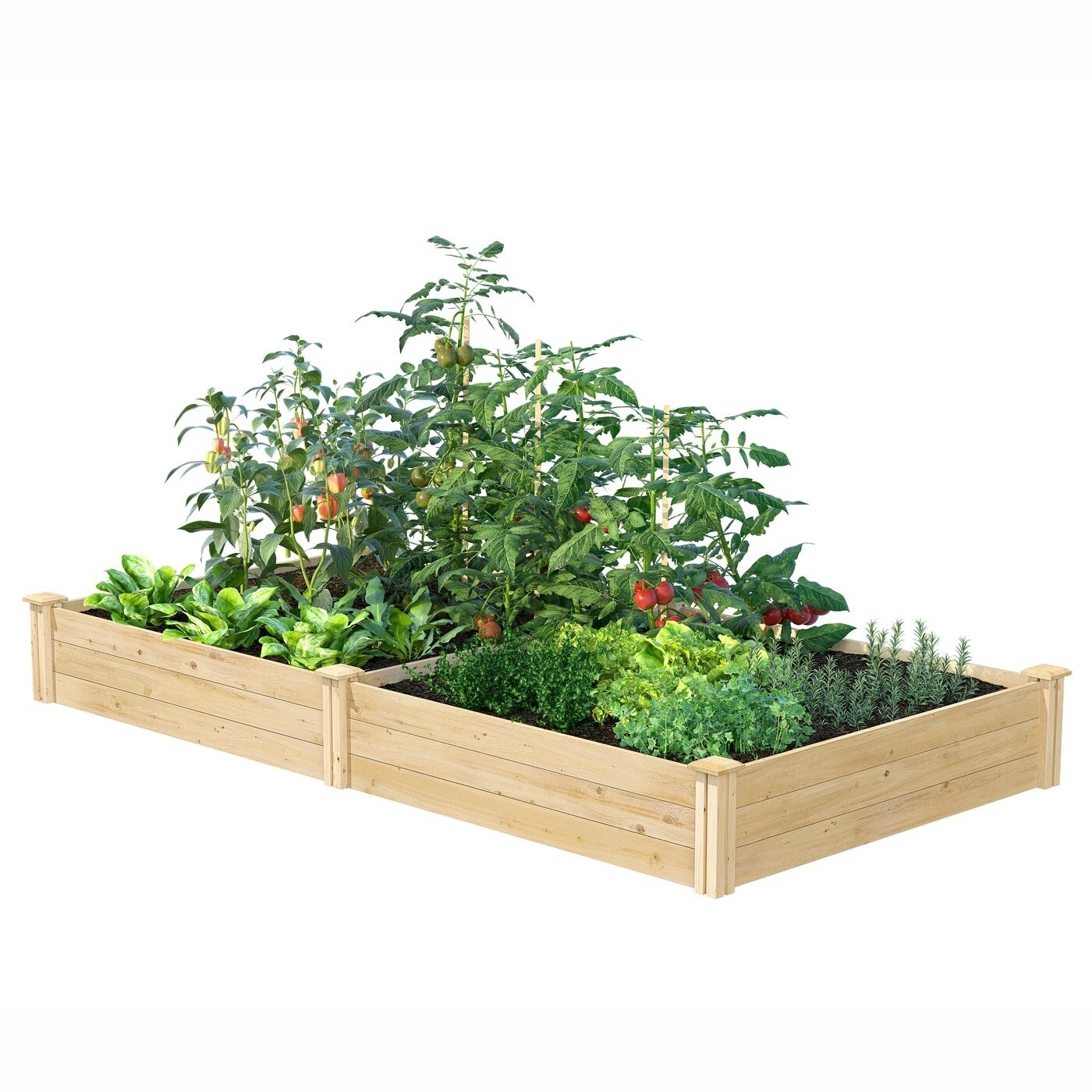 Cedar 4ft x 8ft x 10.5in Raised Garden Bed – Made in USA