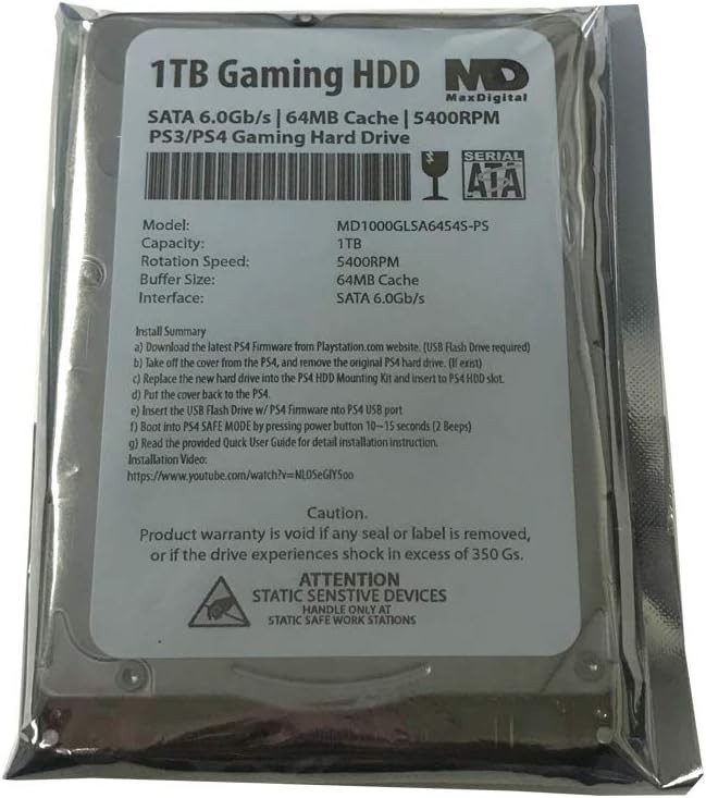 1TB 2.5inch 7MM Gaming Hard Drive for PS3/PS4 – 64MB Cache