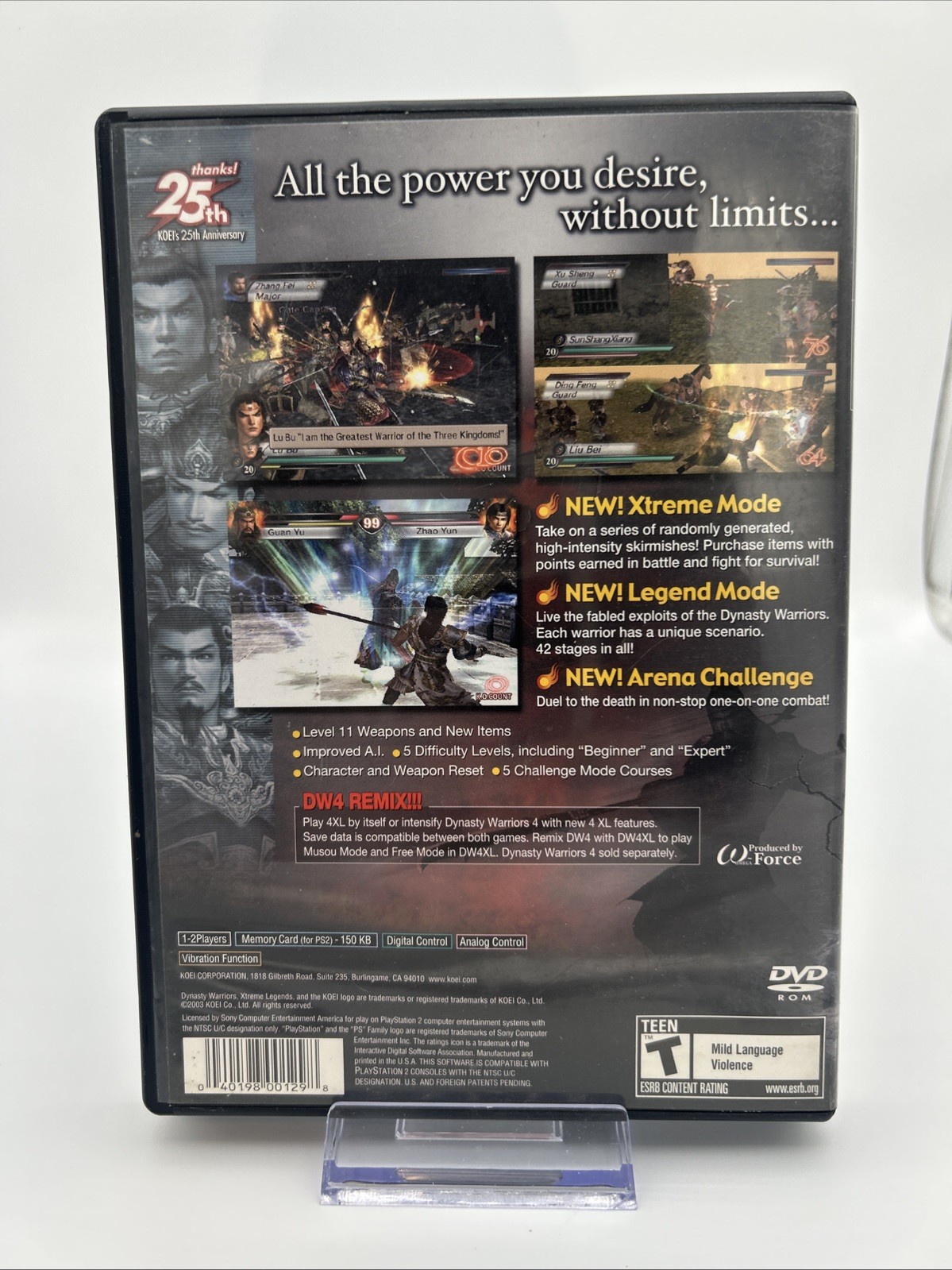 Dynasty Warriors 4: Xtreme Legends PlayStation 2, 2003CIB Resurfaced Tested