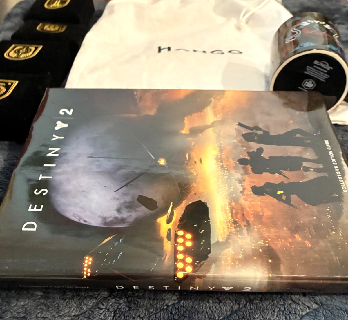 Destiny 2 Video Game Official Collectors Book, Mug, 4 Pin Boxes ONLY, Lunch Bag