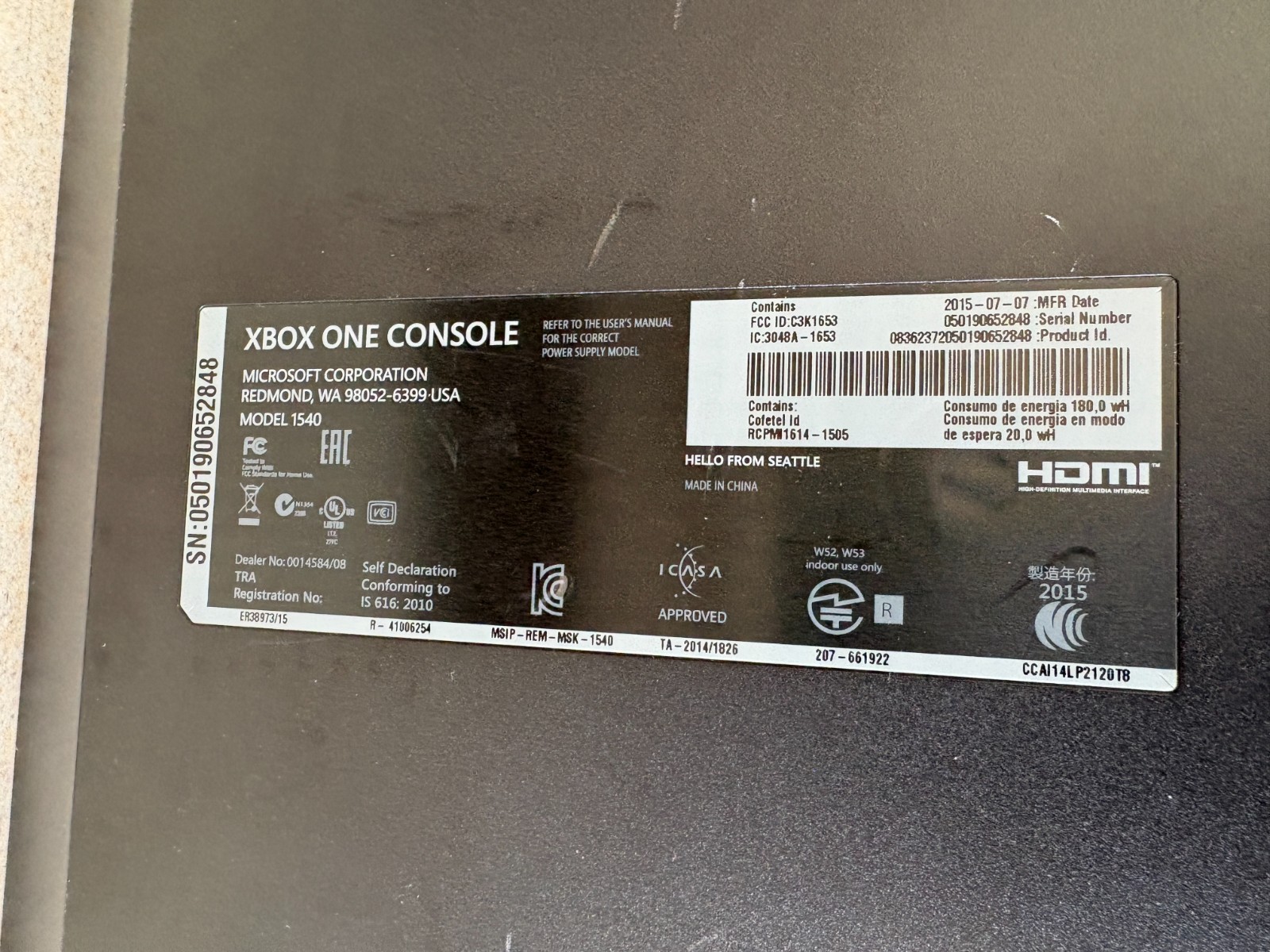Microsoft Xbox One 500 GB Black Console 1540 w/ Controller & 3 Games