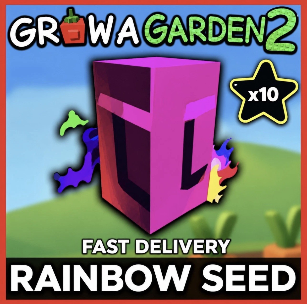 🪴Grow a Garden 2 | Rainbow Seed x10 | GAG2 Fast & Easy