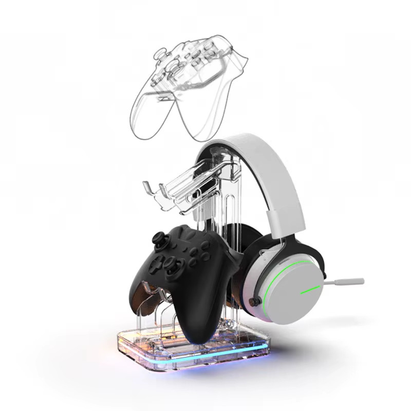 RGB Dual Game Controller Holder Acrylic Gamepad Handle Bracket Display for Switc