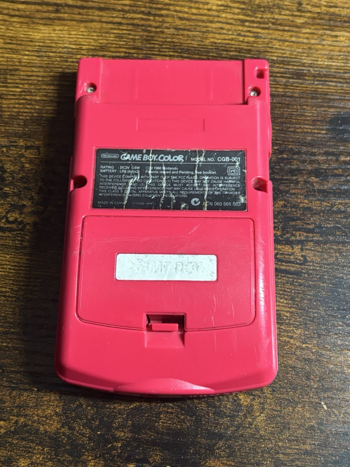 Nintendo Game Boy Color Berry Pink Handheld System CGB-001 – With Battery Cover!