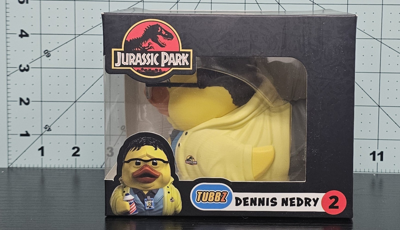 TUBBZ Jurassic Park Dennis Nedry Collectible Duck Figure + Diloposaurus Duck