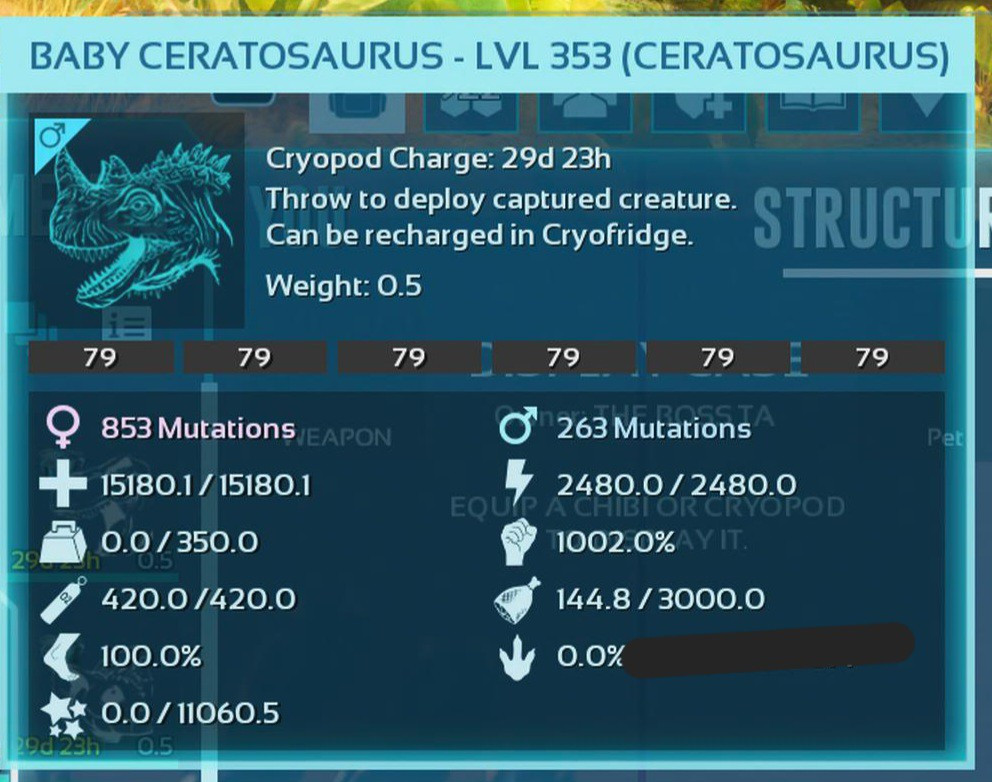 ARK ASCENDED PVE OFFICIAL PAIR BABY CERATO BLACK ID79 NEW TOP STATUS PC/XBOX/PS5