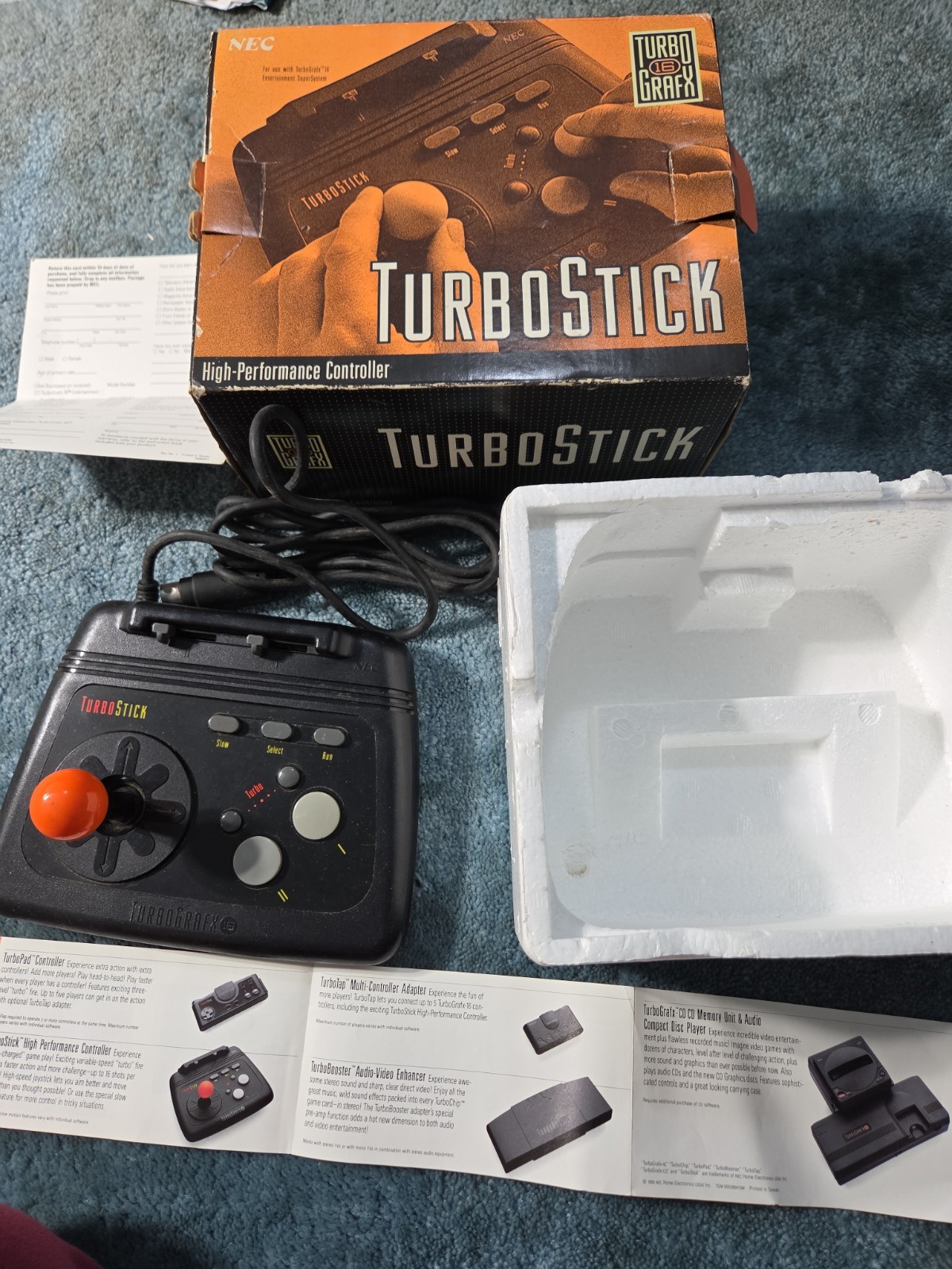 TurboGrafx-16 TurboStick NEC HES-STK-01 Controler With Box