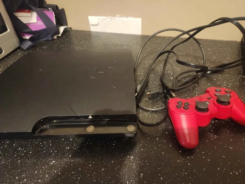 PlayStation 3 PS3 Slim 120GB Console Modded Controller Cords Tested Working Read