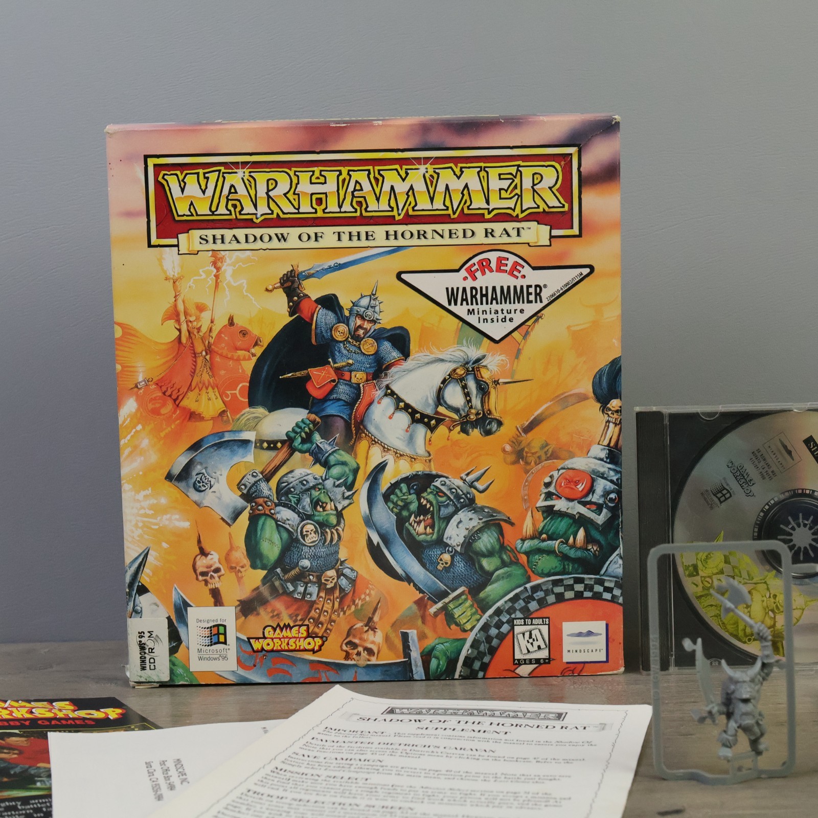 Warhammer Shadow of the Horned Rat (PC, 1995) – Big Box CIB W/ HTF Miniature