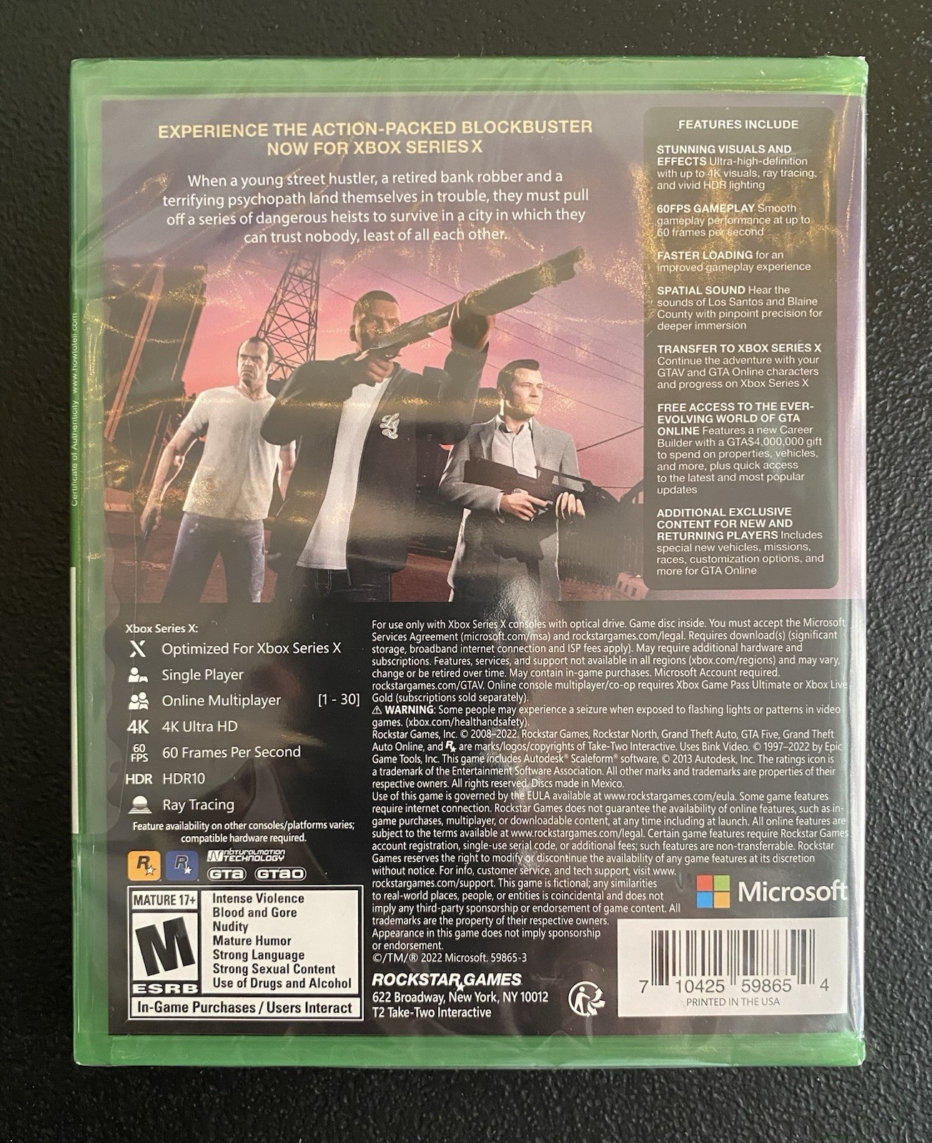 New Sealed Grand Theft Auto 5 (XBox Series X) Grand Theft Auto Five
