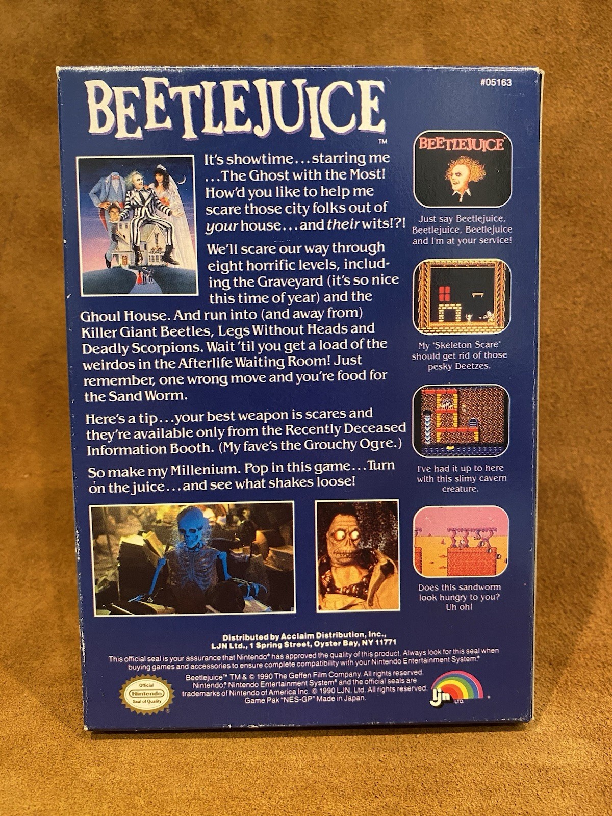 Beetlejuice (Nintendo NES) AUTHENTIC BOX + GAME & BOX PROTECTOR – NO MANUAL!