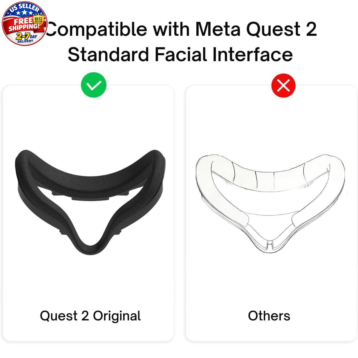 Silicone Face Pad for Meta Quest 2, Washable VR Cover with Lens Protector – Ocul
