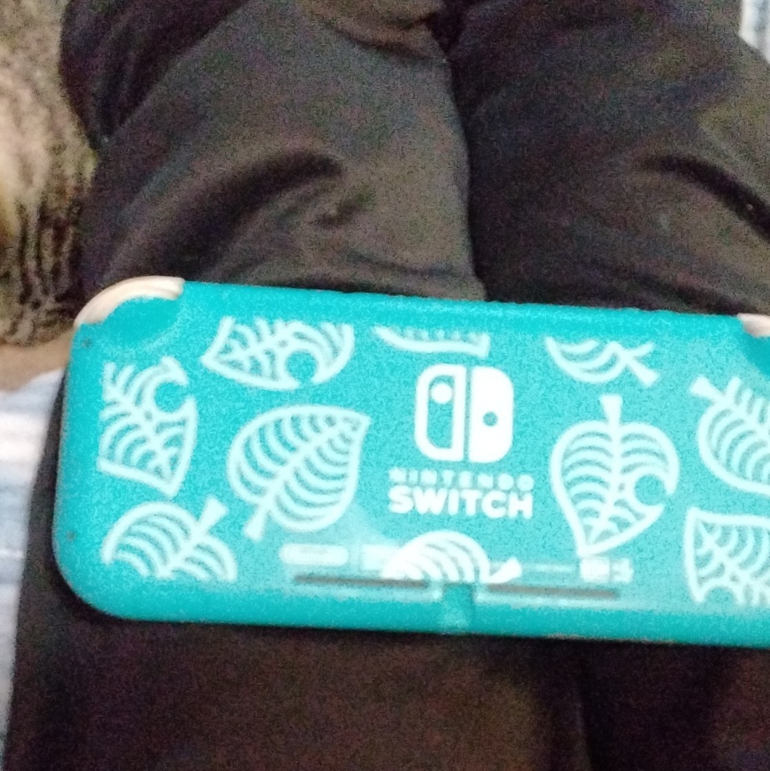 Nintendo Switch Lite Handheld Console Turquoise Animal Crossing Leaf Design