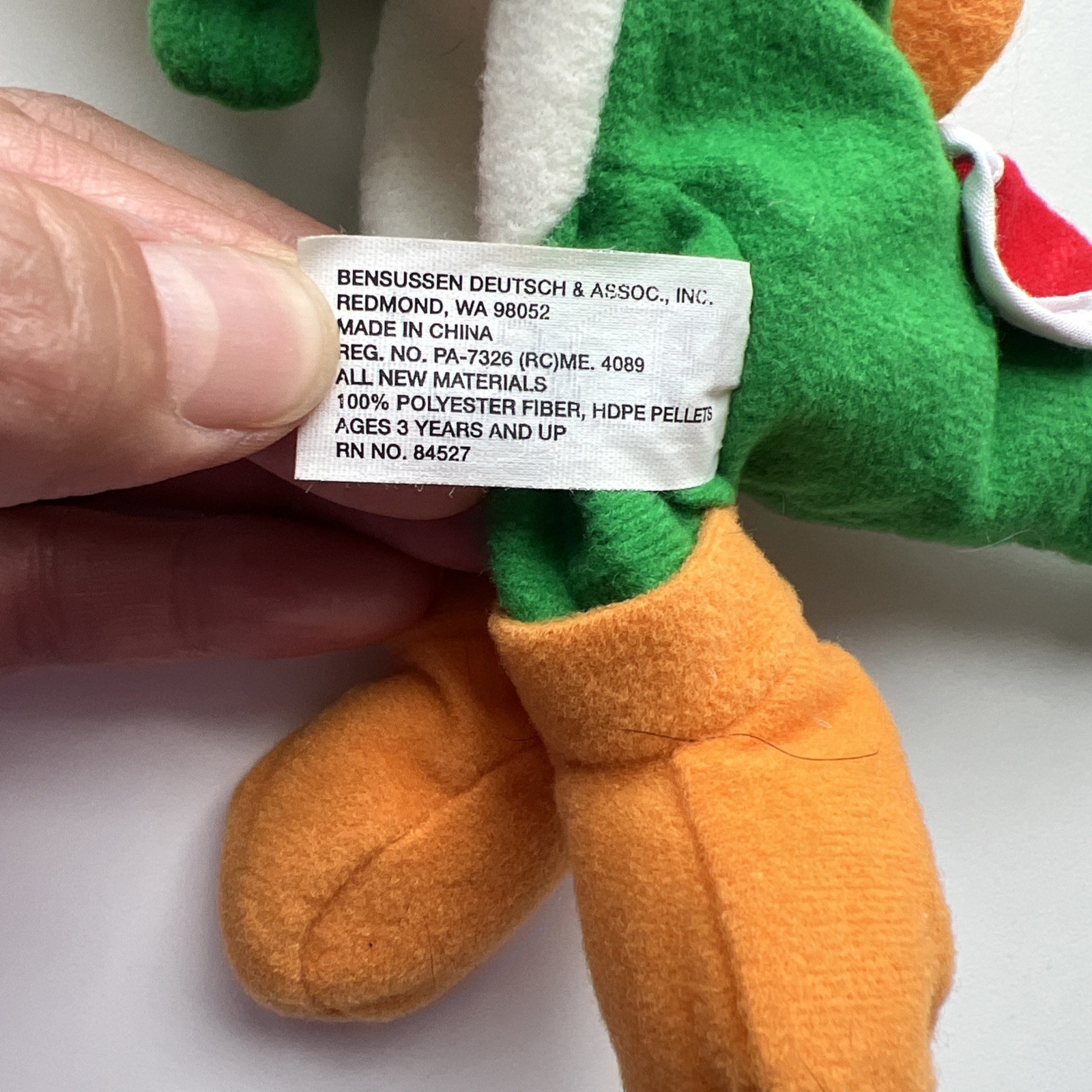Vintage Nintendo 1997 Yoshi Beanbag Toy BD&A Nintendo 64 Super Mario Yoshi Game