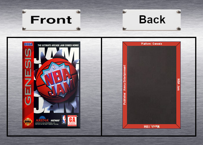 NBA Jam Video Game Box Art *Genesis* High Quality Magnet