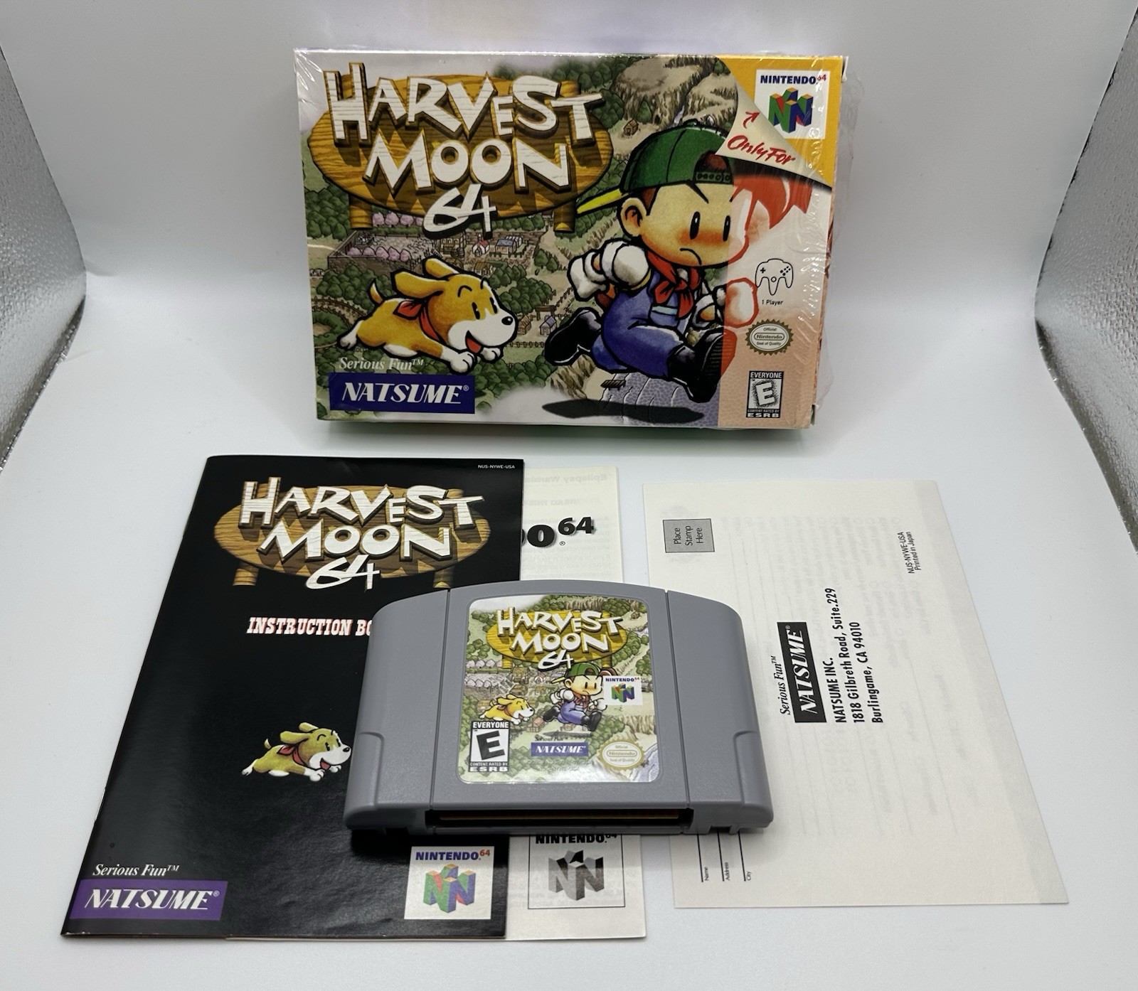 Harvest Moon 64 (Nintendo 64, 1999) N64 Complete Cellophane CIB Rare