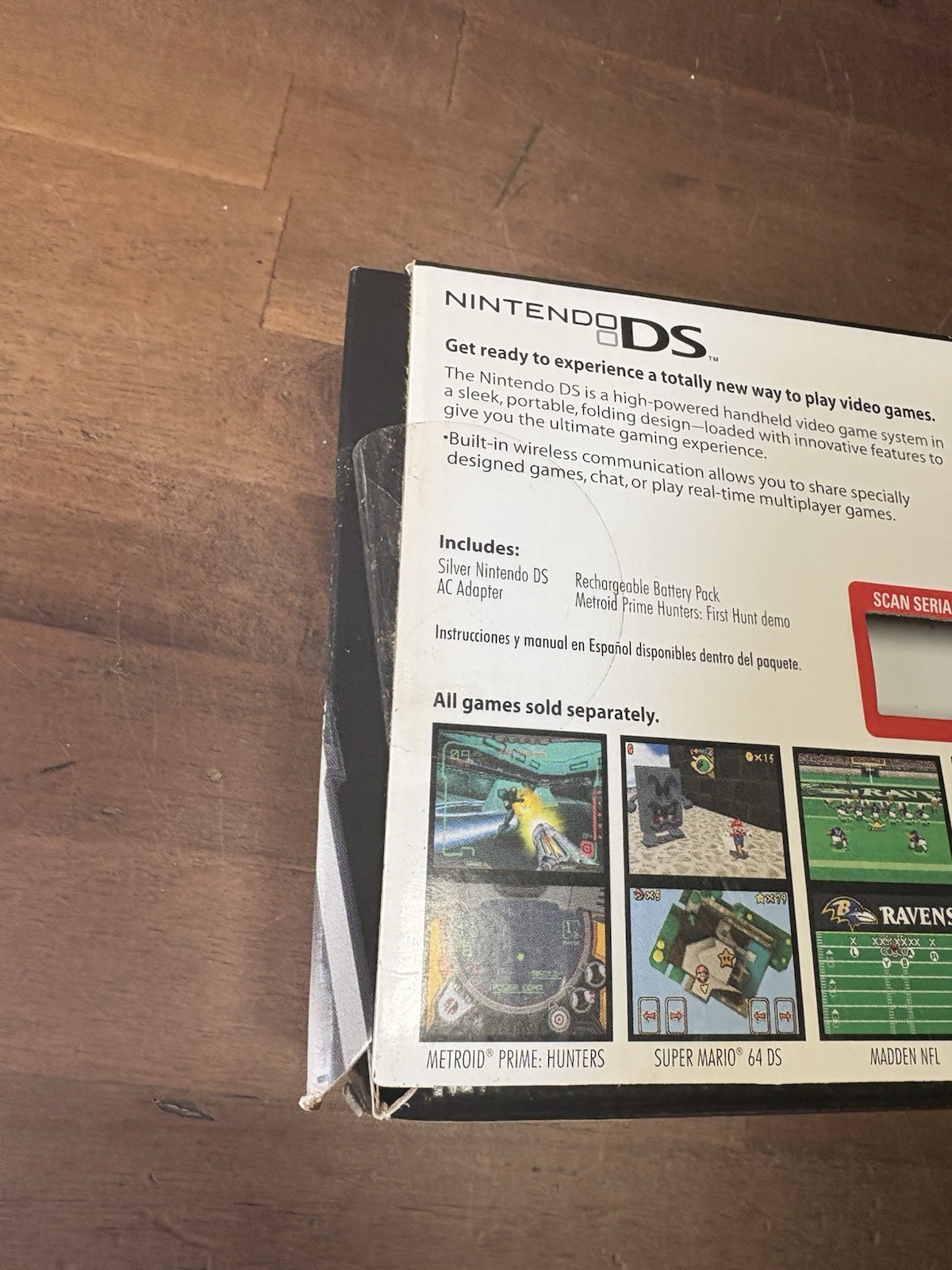 Nintendo DS Metroid Prime Hunters Titanium Console Box/Charger Only No Console