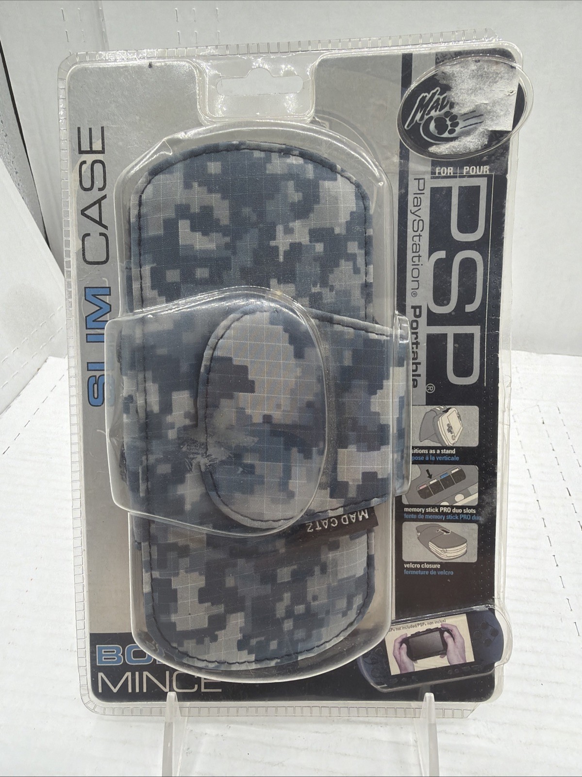 Madcatz Slim Case PSP Blue Camo Open Package