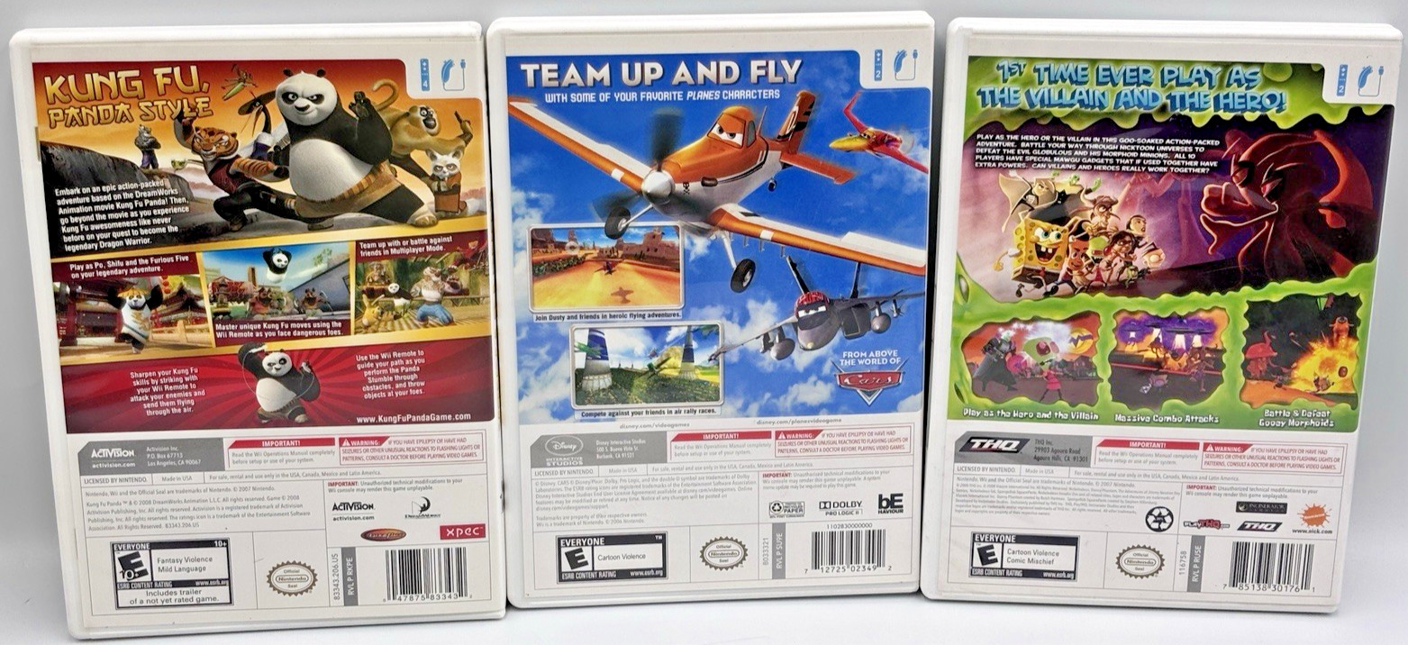 Wii 6 Games Call of Duty 3, Zumba Fitness, Deer Drive 3, Kongfu Panda, Spong Bob