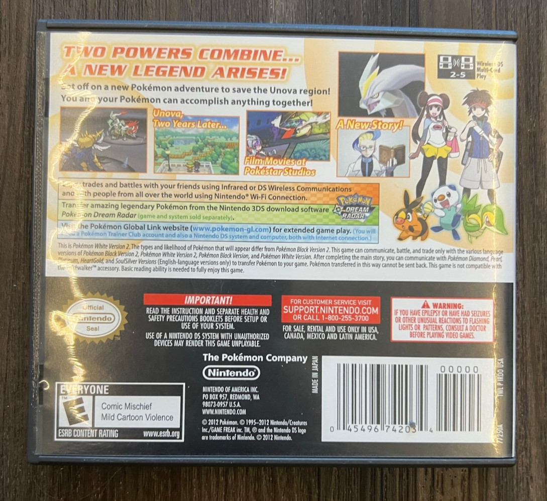 *AUTHENTIC CIB* Pokemon: White Version 2 (Nintendo DS, 2012) *TESTED*