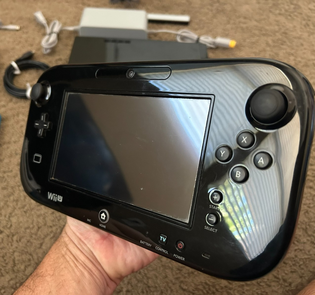 Nintendo Wii U 32GB Console + Super Smash Bros bundle lot black system