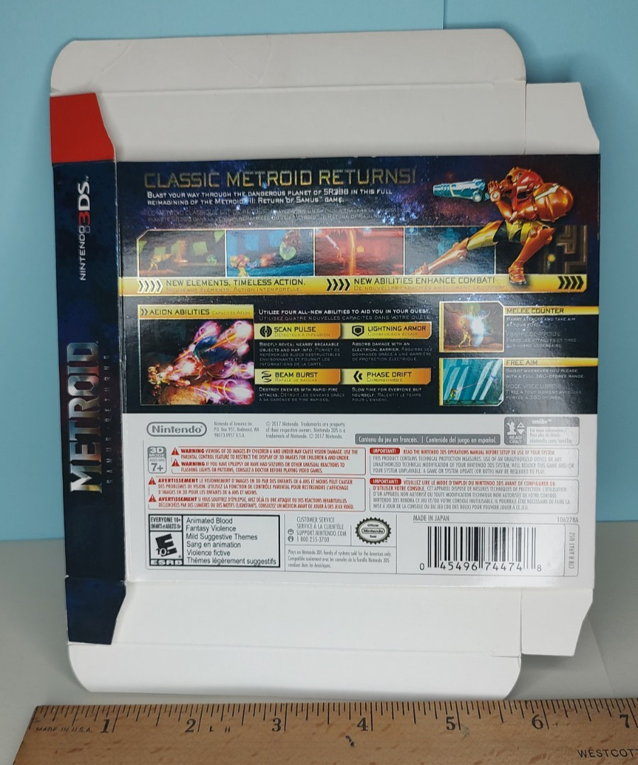 OUTER BIG BOX ONLY Metroid: Samus Returns Special Edition Nintendo 3DS 2017 USED