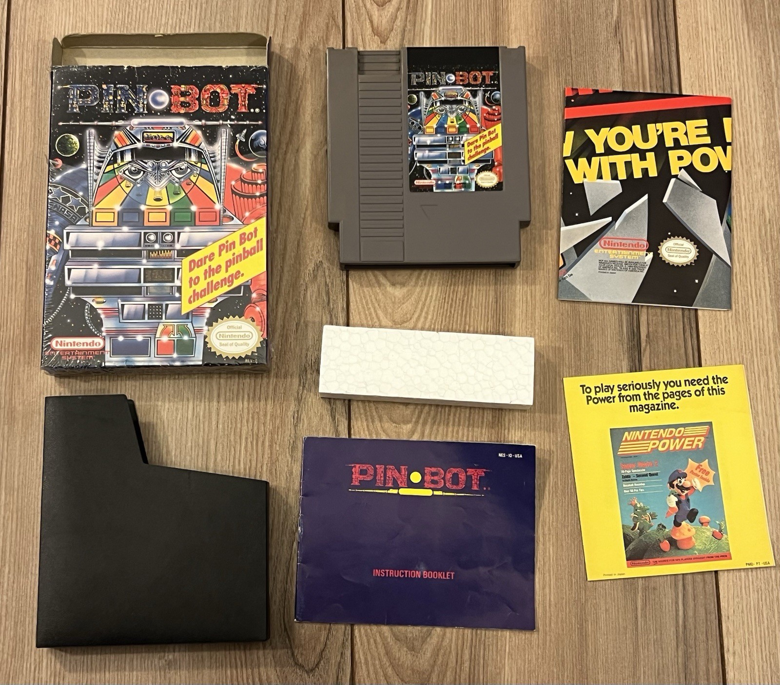 Pin Bot (Nintendo NES, 1990) CIB Complete w/ Poster & Inserts Tested Works