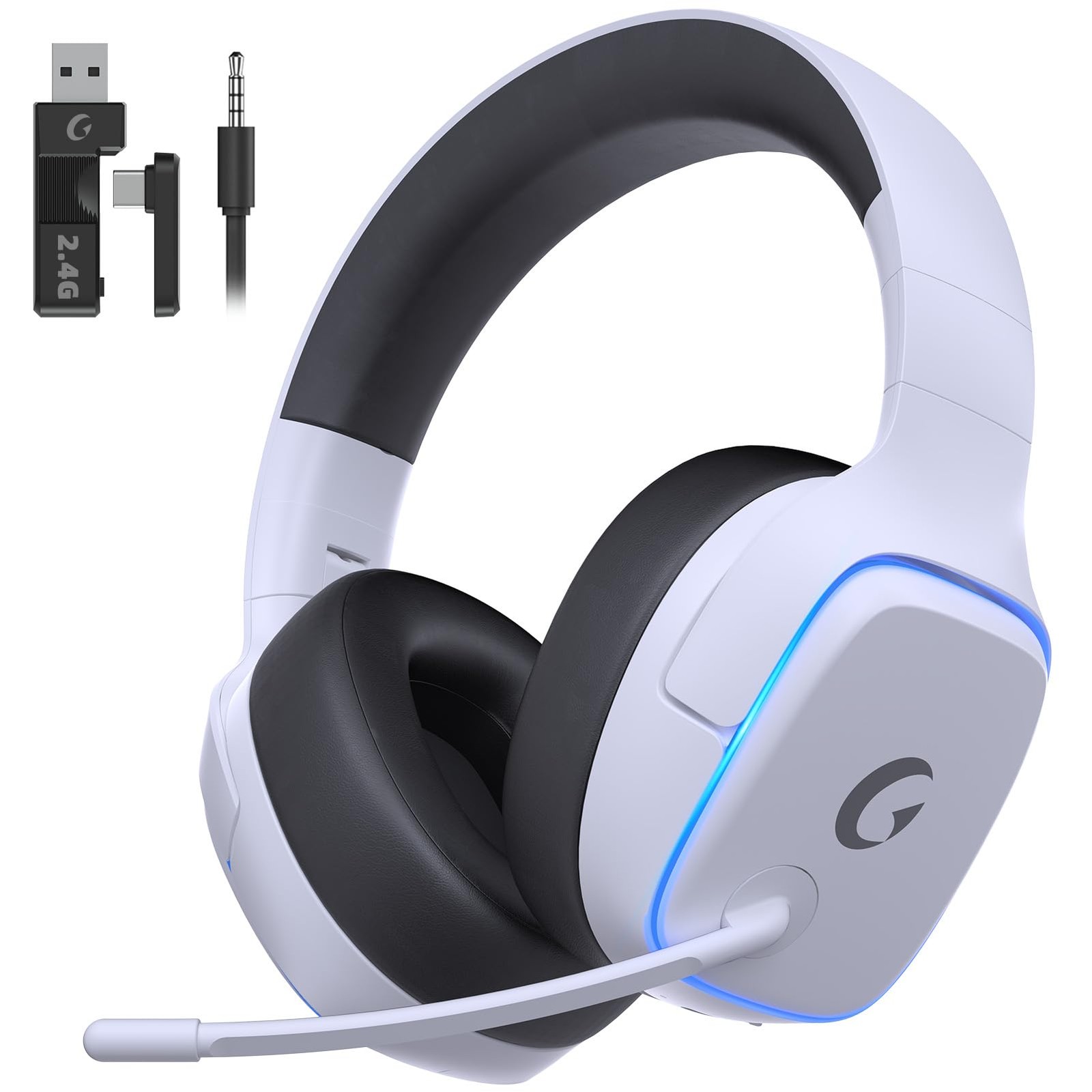 2.4GHz Wireless Gaming Headsets for PS5, PS4, PC, Switch – Bluetooth 5.3 Gami…