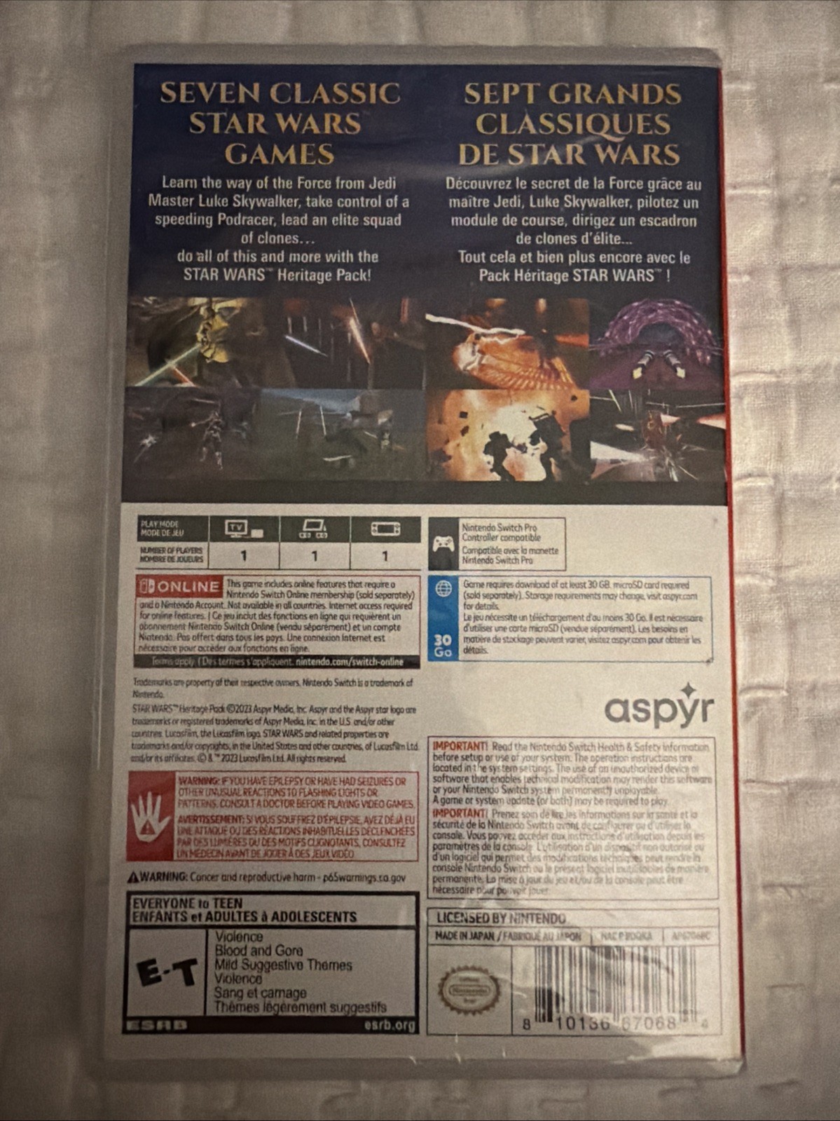 Star Wars Heritage Pack – Nintendo Switch , Brand New Factory Sealed (7 Games)