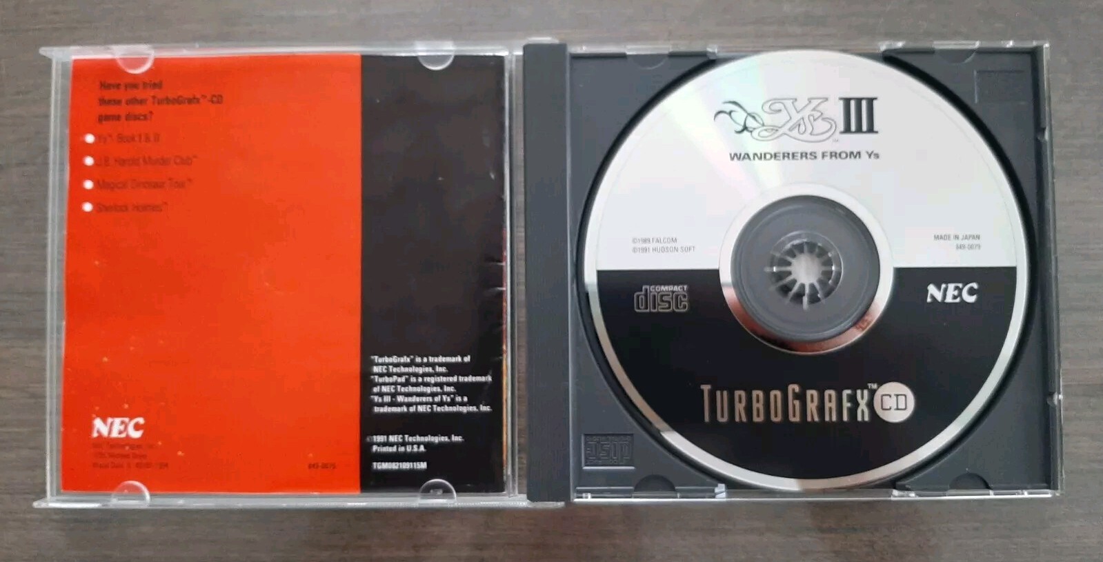 Ys III 3: Wanderers From Ys for TurboGraFX 16 CD / TurboDUO Complete Authentic!
