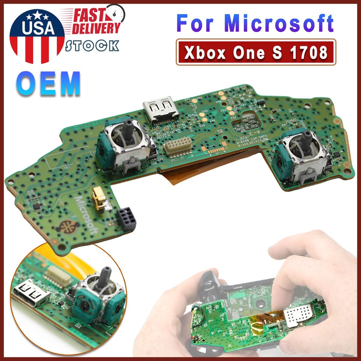 Original Joysticks Circuit MotherBoard For Microsoft Xbox One S 1708 Controller