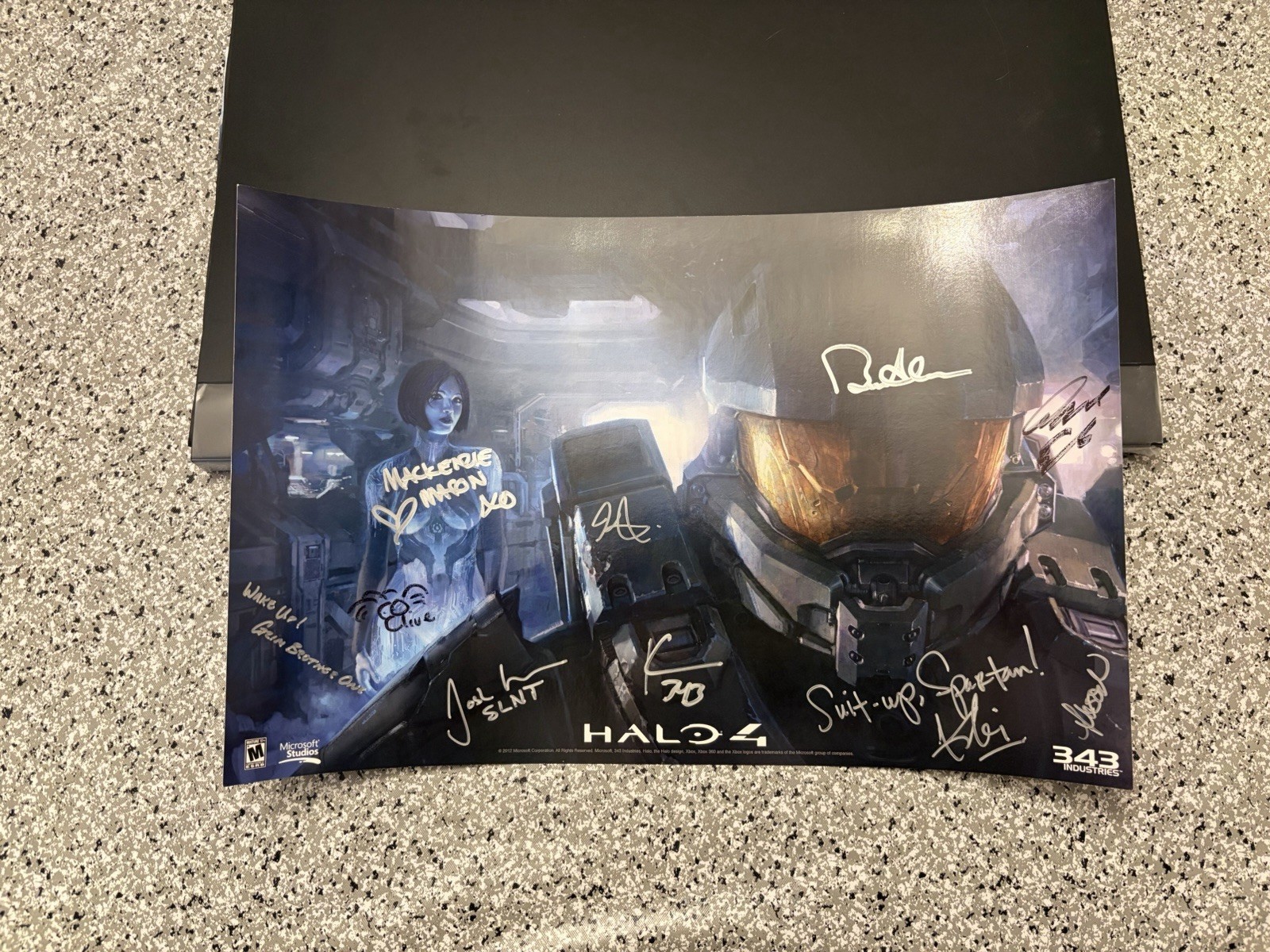 Microsoft Halo 4 343 Industries Dev Signed Promo Mini Poster RARE