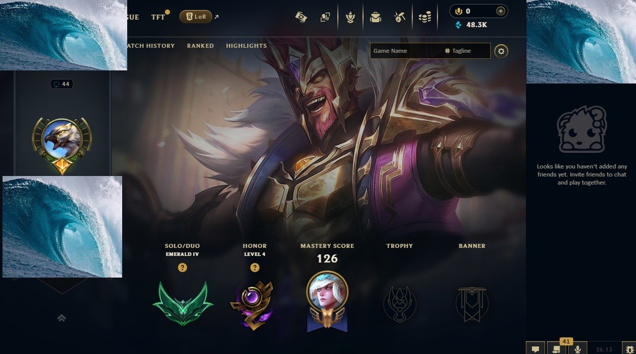 League of Legends EUNE Emerald 4 Smurf – 48k blue essence – Season 2026