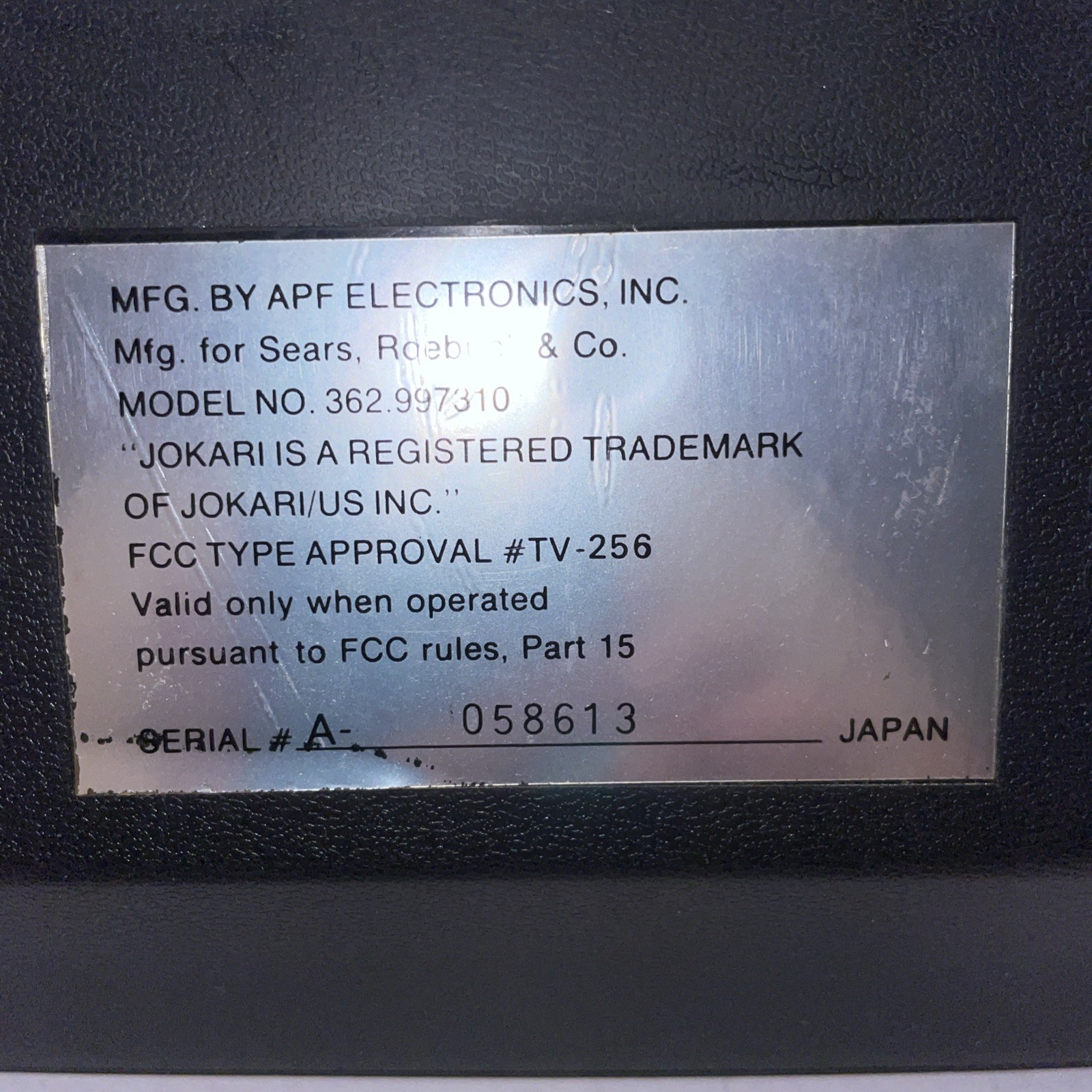Sears Tele-Games Sports Center Console VTG 1977 Jokari Lights Up When Turned On