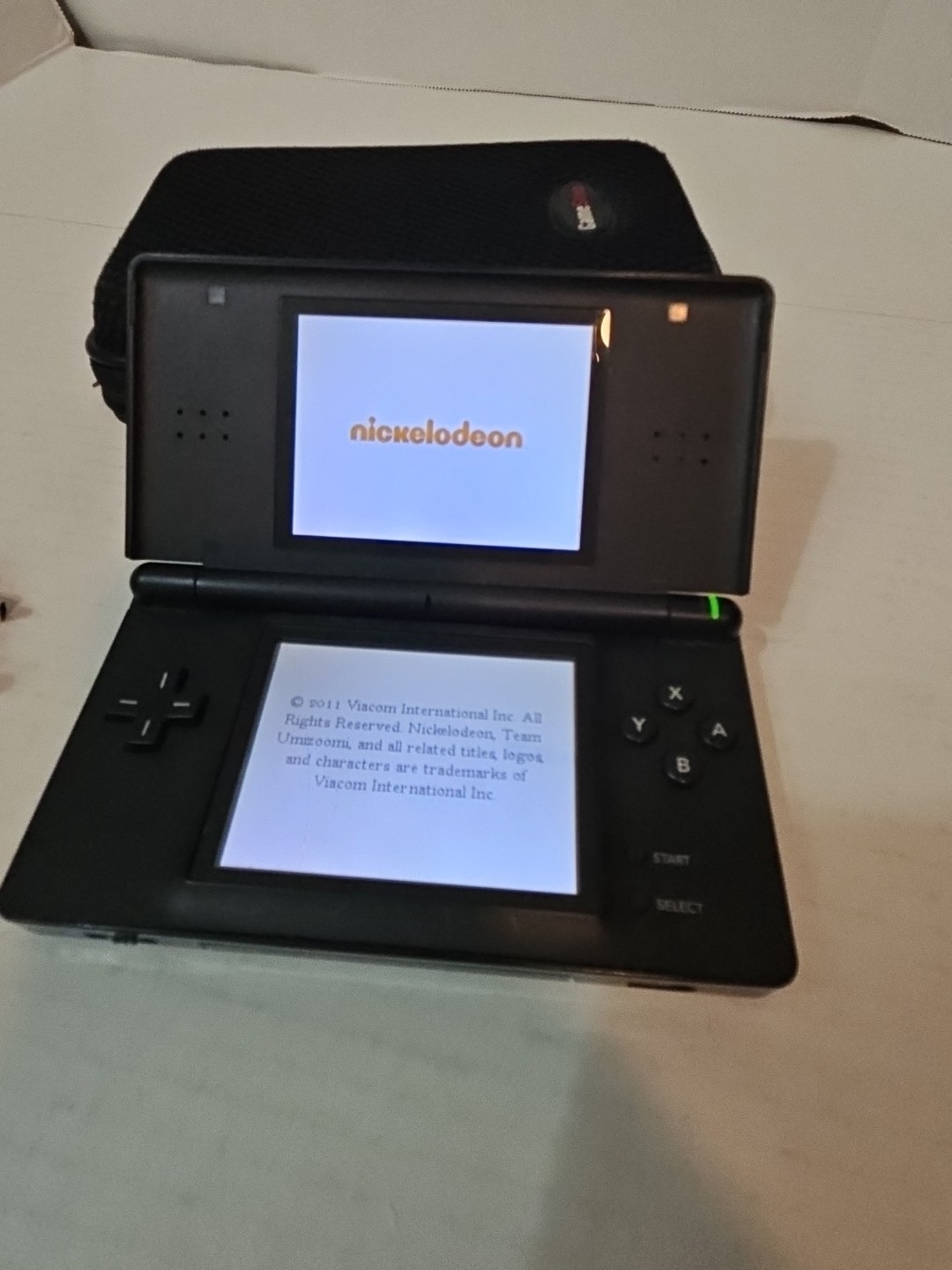Nintendo DS Lite Onyx Black With Slot Protector. READ TESTED PARTS OR REPAIR