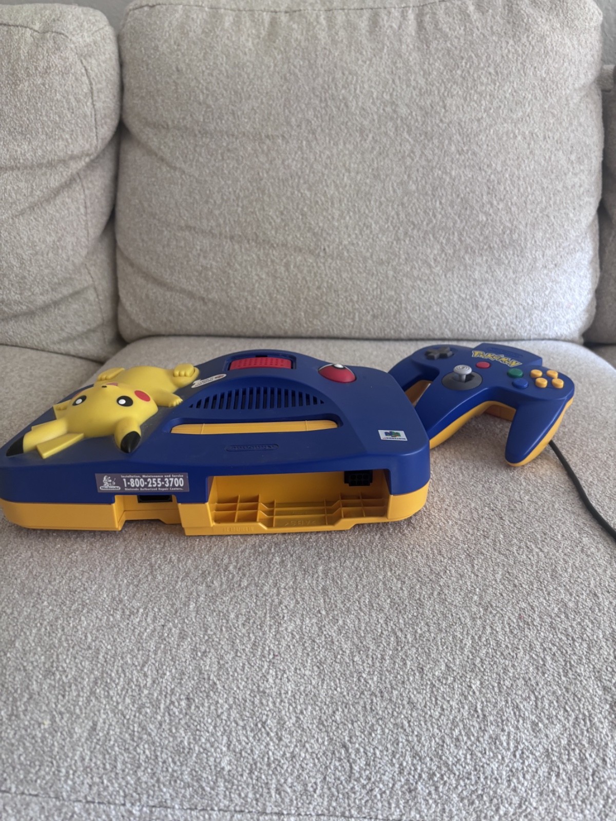 Nintendo 64 Pokemon Pikachu Edition Blue N64 Console w/ Expansion Pack (TESTED)