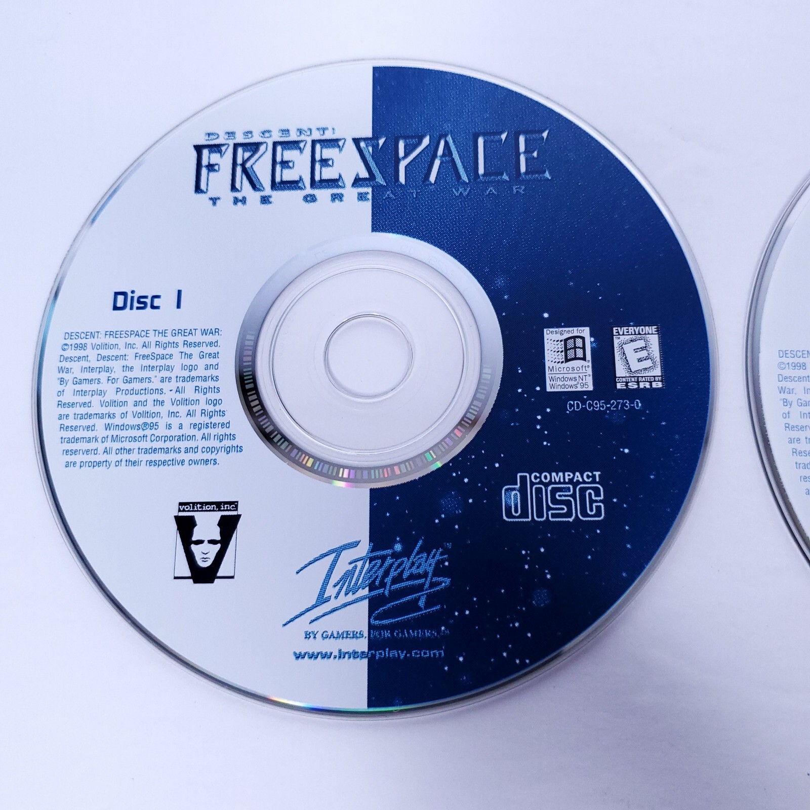 Descent: FreeSpace The Great War 1998 PC 2 Disc Only