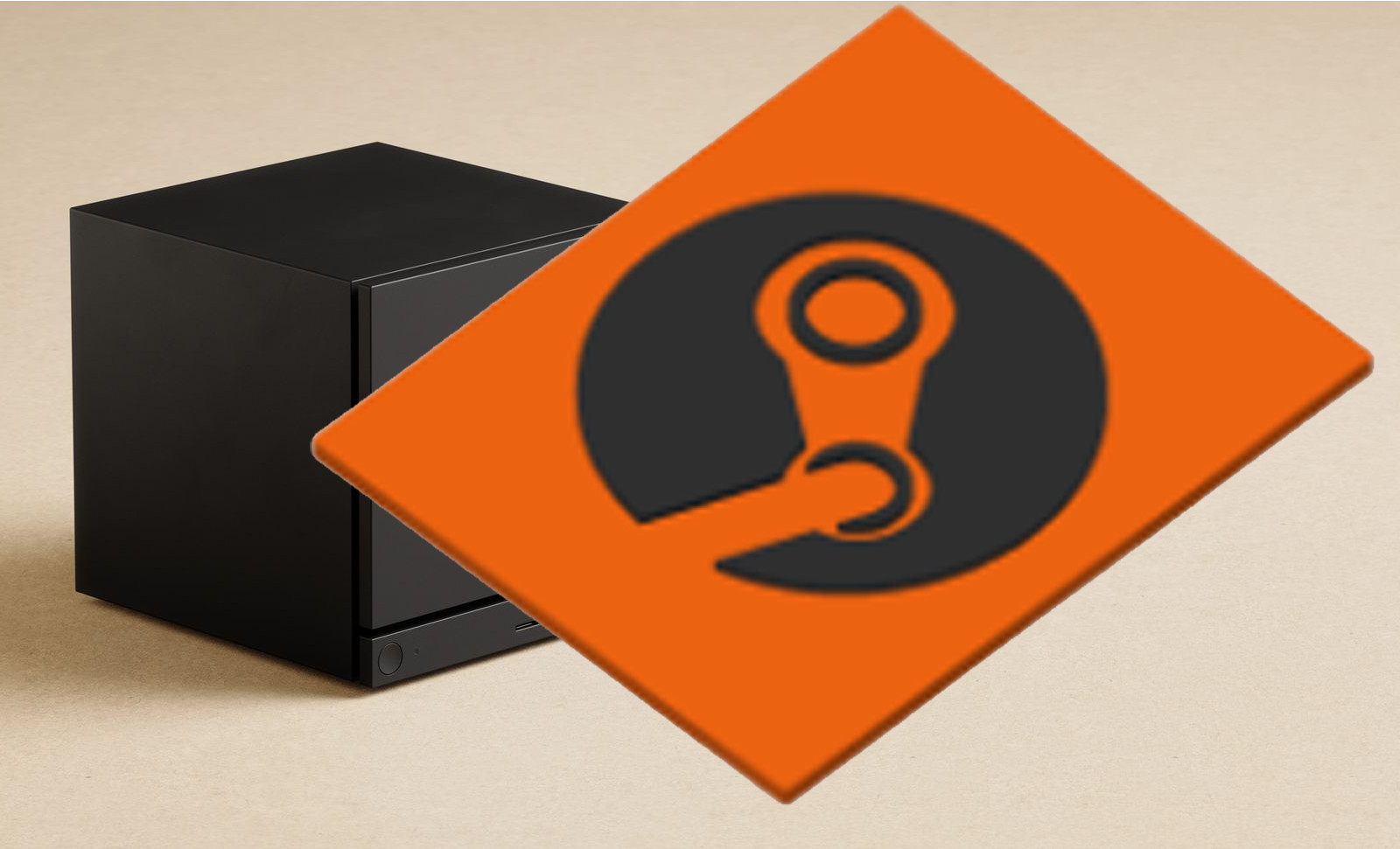 Steam Machine Faceplate – Steam Logo Orange Backing