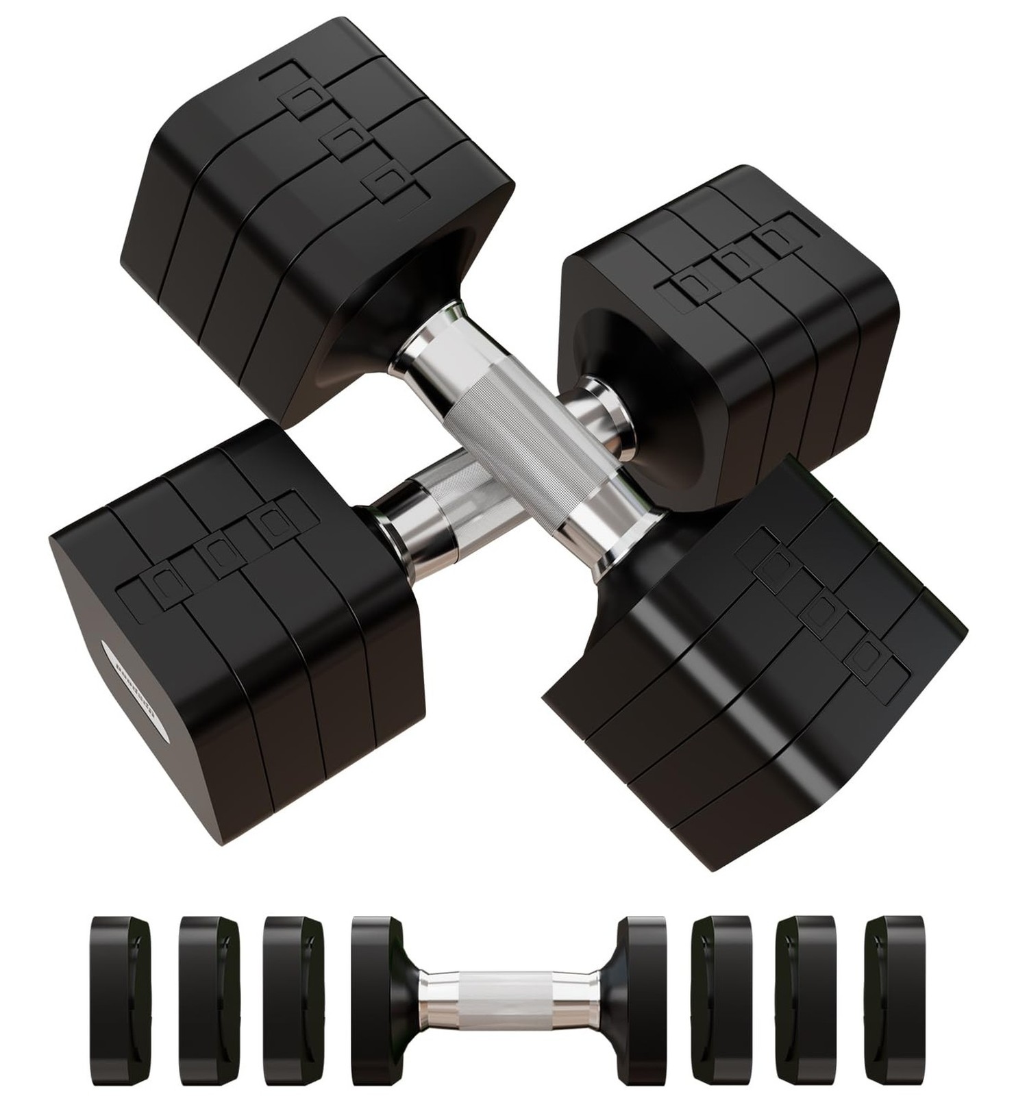 15LB 20LB 40LB 50LB Adjustable Dumbbell Set Free Weights Dumbbells Set for Wo…