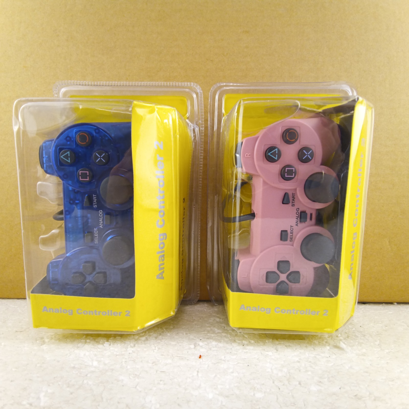 2 Analog Controller 2 For PS2 DualShock 2 Wired Gamepad Clear Blue Opaque Pink
