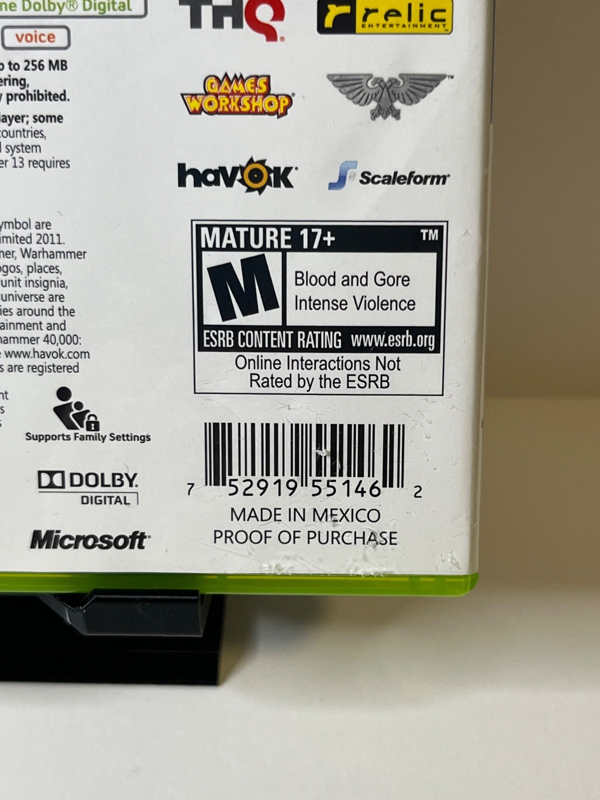 Warhammer 40,000: Space Marine Microsoft Xbox 360 2011 40K CIB Complete Working