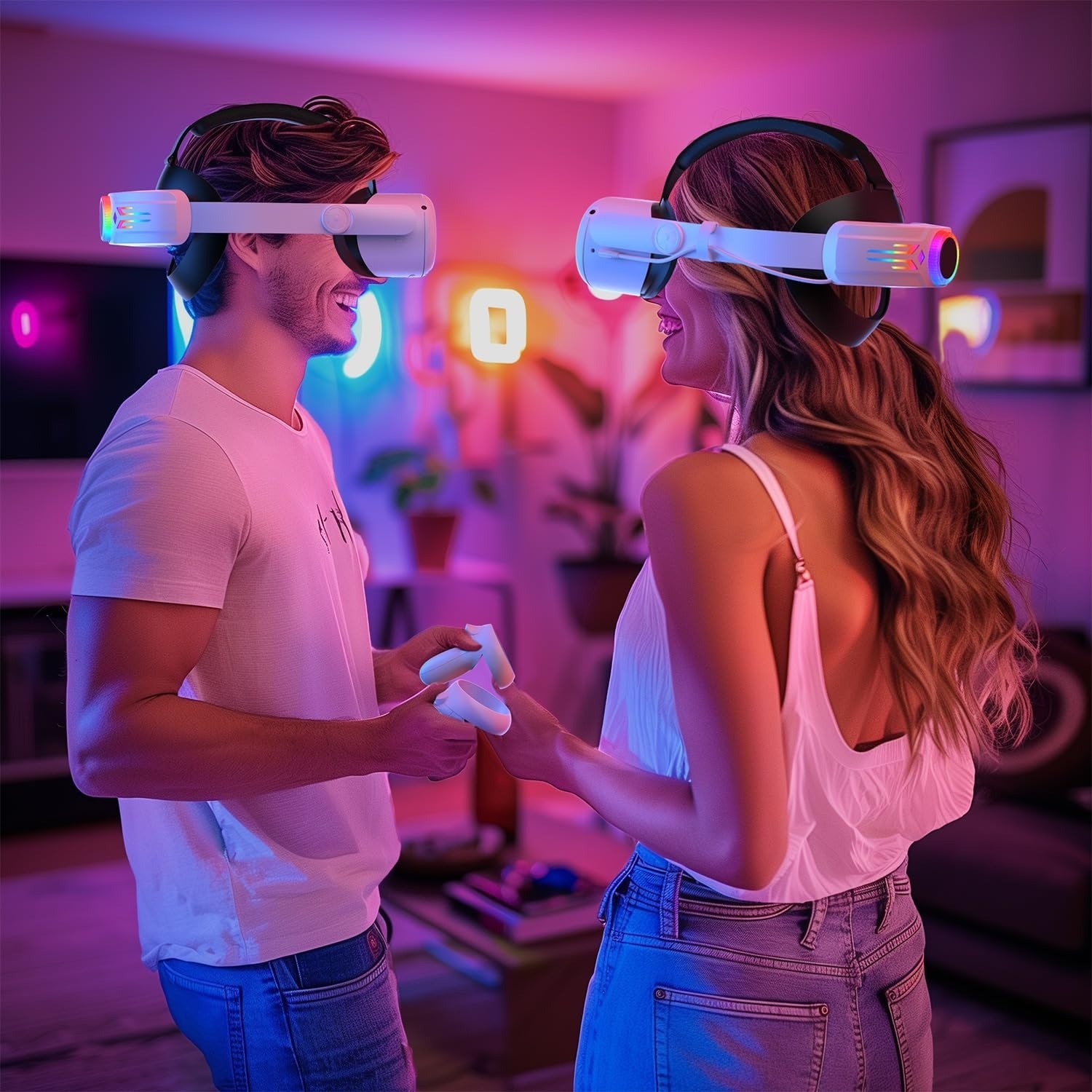 BROKELIT RGB Head Strap with 12000mAh Battery for Oculus Quest 2